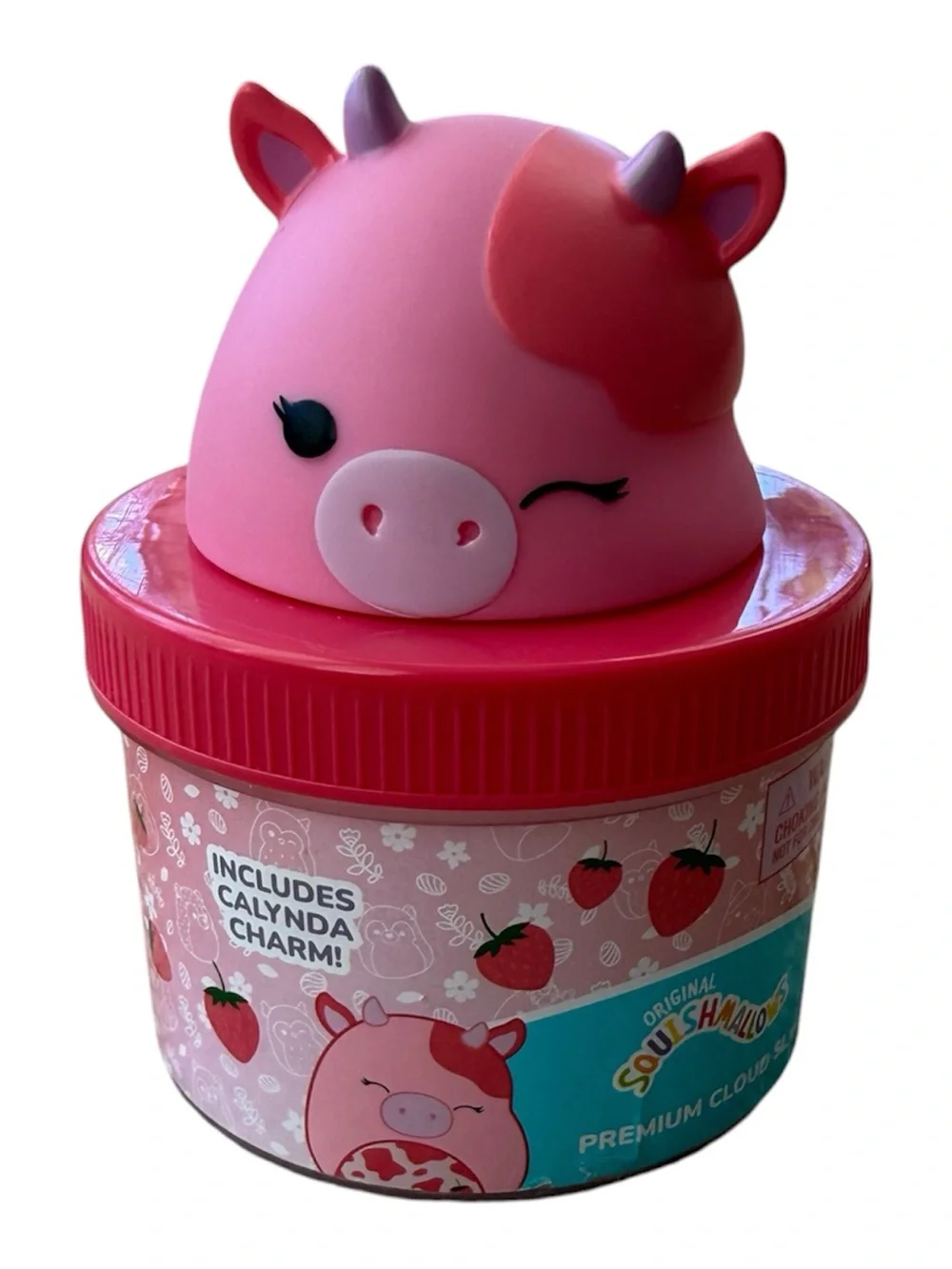 Squishmallows Pink Unicorn-Pig Bath Topper with Red Lid